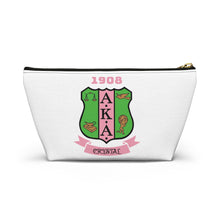 Load image into Gallery viewer, AKA Sorority Personalized Accessory Pouch w T-bottom
