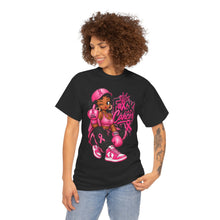 Load image into Gallery viewer, Breast Cancer Fighter Tee — Pink Boxing Girl “F#ck Cancer” Graphic T-Shirt

