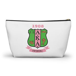 AKA Sorority Personalized Accessory Pouch w T-bottom