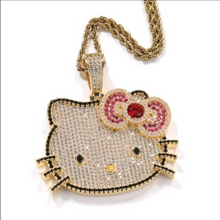 Load image into Gallery viewer, Custom Handmade Hello Kitty Micro Paved Cubic Zirconia Necklace
