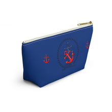 Load image into Gallery viewer, Custom Made Anchor Accessory Pouch w T-bottom
