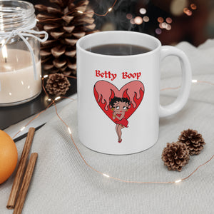 Betty Boop Flaming Heart Ceramic Mug 11oz