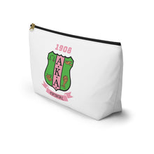 Load image into Gallery viewer, AKA Sorority Personalized Accessory Pouch w T-bottom
