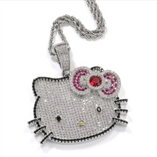 Load image into Gallery viewer, Custom Handmade Hello Kitty Micro Paved Cubic Zirconia Necklace
