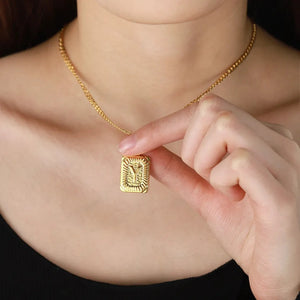 18k Gold Initial Pendant Necklace