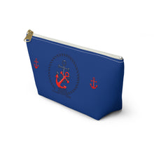 Load image into Gallery viewer, Custom Made Anchor Accessory Pouch w T-bottom
