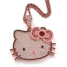 Load image into Gallery viewer, Custom Handmade Hello Kitty Micro Paved Cubic Zirconia Necklace
