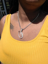 Load image into Gallery viewer, HMU Ladies Iced Out CZ Tennis Chain with Cursive Letter A-Z Pendant
