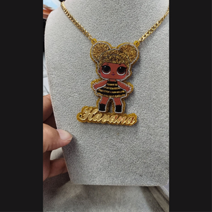 Kid's Personalized Character Pendant Necklace