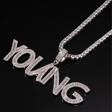 Load image into Gallery viewer, HMU Ladies CZ Personalized Hip Hop Tennis Necklace
