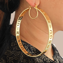 Load image into Gallery viewer, Personalized Hollowed out Name Hoop Earrings
