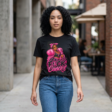 Load image into Gallery viewer, F*ck Cancer Boxing Girl T-Shirt — Breast Cancer Awareness Pink Ribbon Tee
