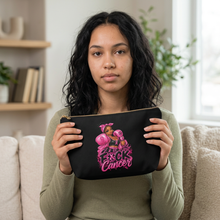 Load image into Gallery viewer, Accessory Pouch — Pink “F*ck Cancer” Boxing Girl Makeup Bag
