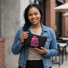 Load image into Gallery viewer, Accessory Pouch — Pink “F*ck Cancer” Boxing Girl Makeup Bag
