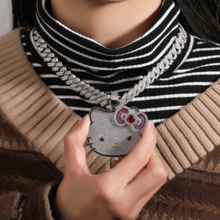 Load image into Gallery viewer, Custom Handmade Hello Kitty Micro Paved Cubic Zirconia Necklace
