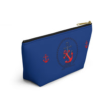 Load image into Gallery viewer, Custom Made Anchor Accessory Pouch w T-bottom
