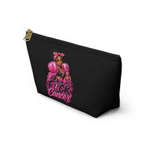 Load image into Gallery viewer, Accessory Pouch — Pink “F*ck Cancer” Boxing Girl Makeup Bag
