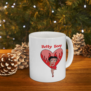 Betty Boop Flaming Heart Ceramic Mug 11oz