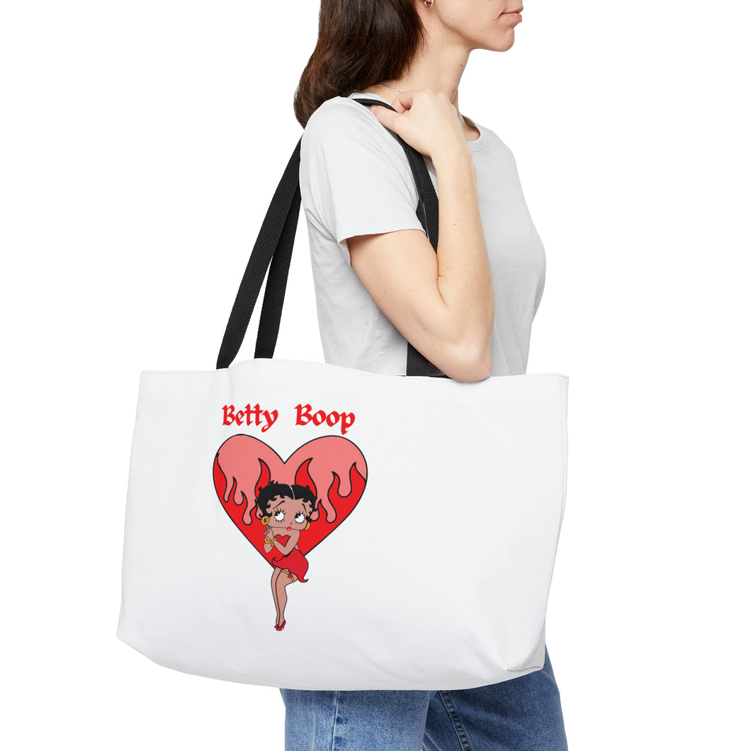 Betty Boop Flaming Heart Weekender Tote Bag