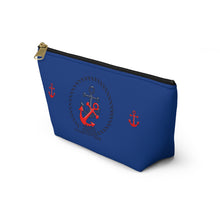 Load image into Gallery viewer, Custom Made Anchor Accessory Pouch w T-bottom
