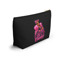 Load image into Gallery viewer, Accessory Pouch — Pink “F*ck Cancer” Boxing Girl Makeup Bag

