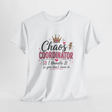 Load image into Gallery viewer, Coordinator T-Shirt — Cute Crown &amp; Hearts Crew Tee for Event Planners

