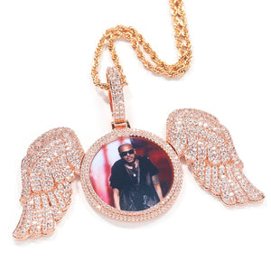 Angel Wings Personalized Photo Pendant Necklace