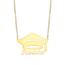 Load image into Gallery viewer, 14K Personalized Graduation Cap Necklace
