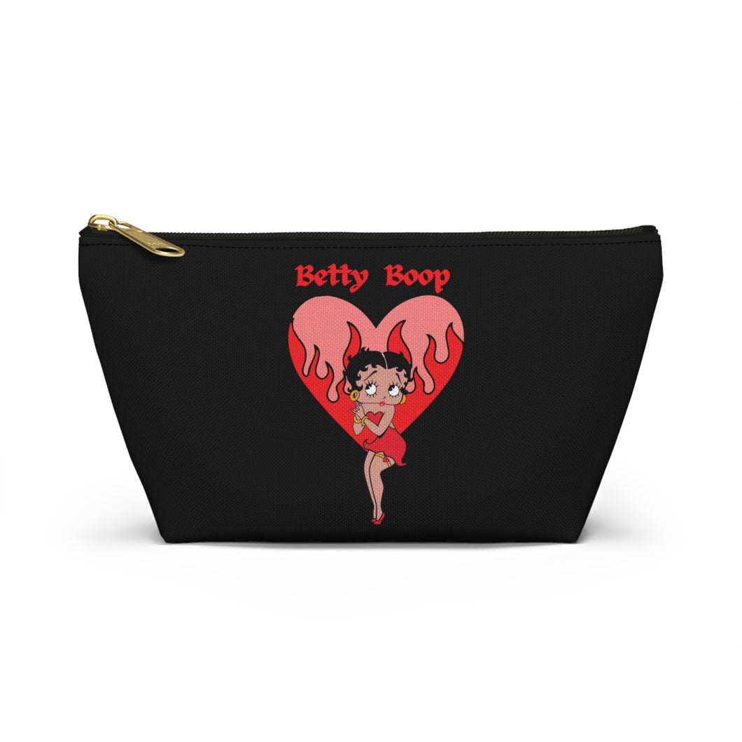 Betty Boop Flaming Heart Accessory Pouch w T-bottom