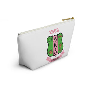 AKA Sorority Personalized Accessory Pouch w T-bottom