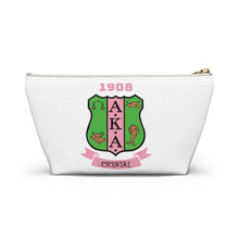 Load image into Gallery viewer, AKA Sorority Personalized Accessory Pouch w T-bottom
