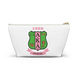 AKA Sorority Personalized Accessory Pouch w T-bottom