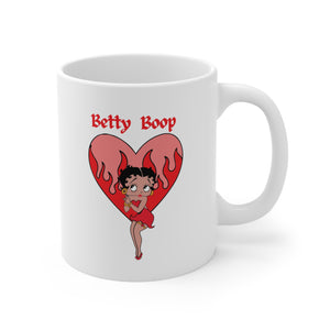 Betty Boop Flaming Heart Ceramic Mug 11oz