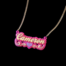 Load image into Gallery viewer, Cuban Chain Link Personalized Acrylic Name Plate Necklace
