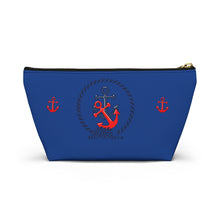 Load image into Gallery viewer, Custom Made Anchor Accessory Pouch w T-bottom
