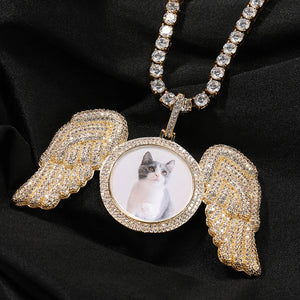 Angel Wings Personalized Photo Pendant Necklace