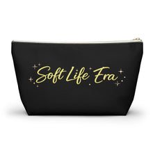 Load image into Gallery viewer, Accessory Pouch — "Soft Life Era" Cosmetic Bag with Sparkle Script
