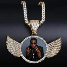 Load image into Gallery viewer, Angel Wings Personalized Photo Pendant Necklace
