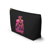 Load image into Gallery viewer, Accessory Pouch — Pink “F*ck Cancer” Boxing Girl Makeup Bag
