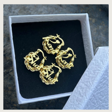 Load image into Gallery viewer, 18k Gold Plated Swirl 18mm Personalized Earrings
