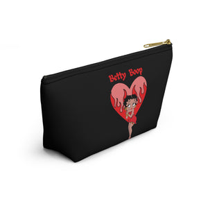 Betty Boop Flaming Heart Accessory Pouch w T-bottom