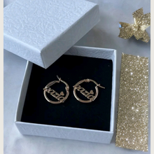 Load image into Gallery viewer, 18K Personalized 18mm Hoop Earrings

