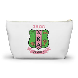 AKA Sorority Personalized Accessory Pouch w T-bottom