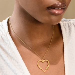 18k Gold Plated Personalized Heart Necklace