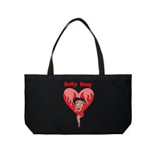 Load image into Gallery viewer, Betty Boop Flaming Heart Weekender Tote Bag
