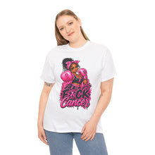 Load image into Gallery viewer, F*ck Cancer Boxing Girl T-Shirt — Breast Cancer Awareness Pink Ribbon Tee
