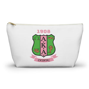 AKA Sorority Personalized Accessory Pouch w T-bottom