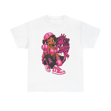 Load image into Gallery viewer, Breast Cancer Fighter Tee — Pink Boxing Girl “F#ck Cancer” Graphic T-Shirt
