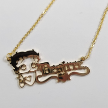 Load image into Gallery viewer, Betty Boop Heart Bar Personalized Pendant Necklace
