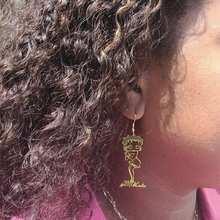 Load image into Gallery viewer, Personalized Betty Boop 14k Gold-Plated Stainless Steel Hook Earrings for Women - Custom Name Jewelry Gift
